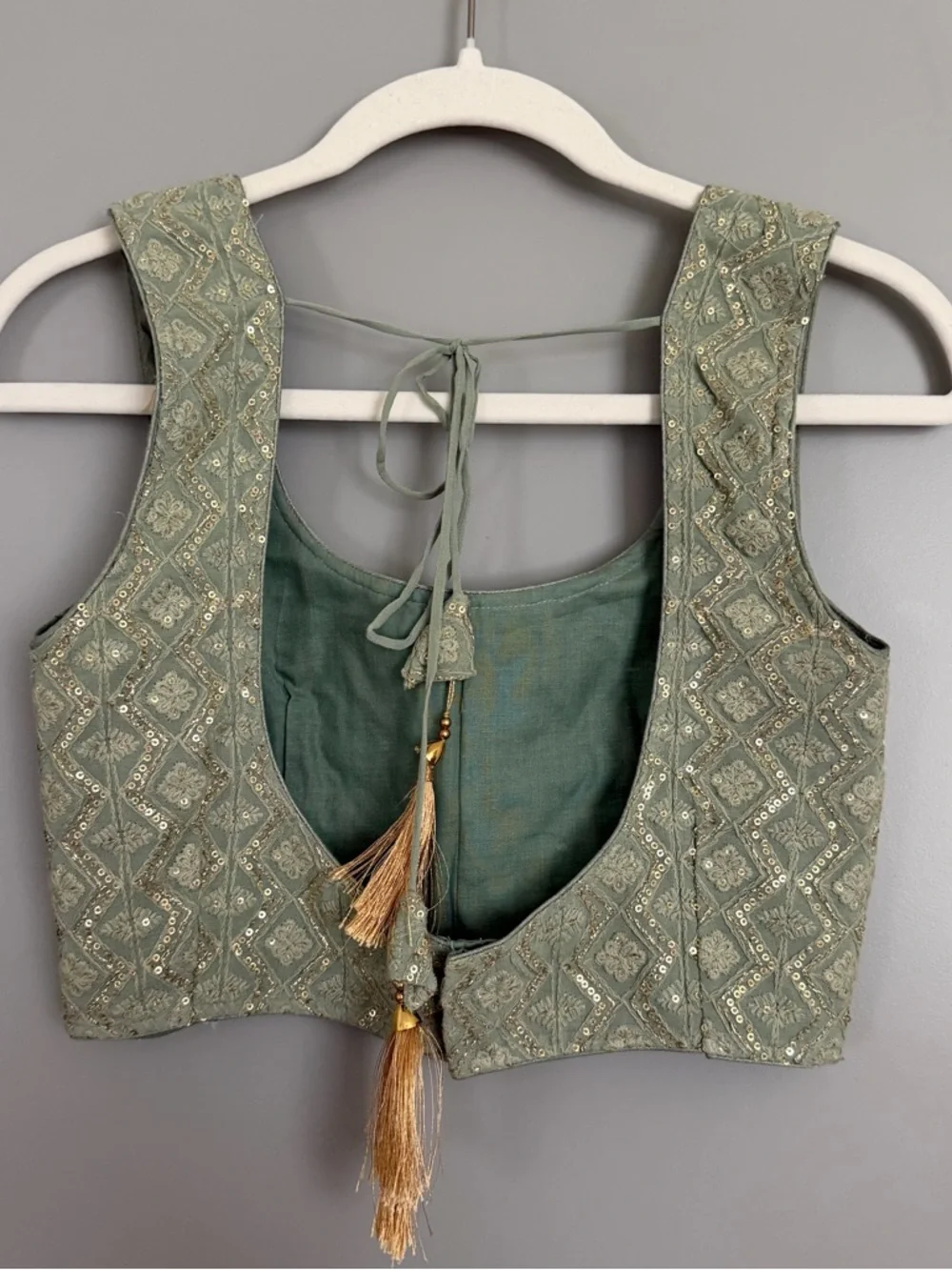 Elegant Sage Green Women’s Lehenga with Matching Dupatta